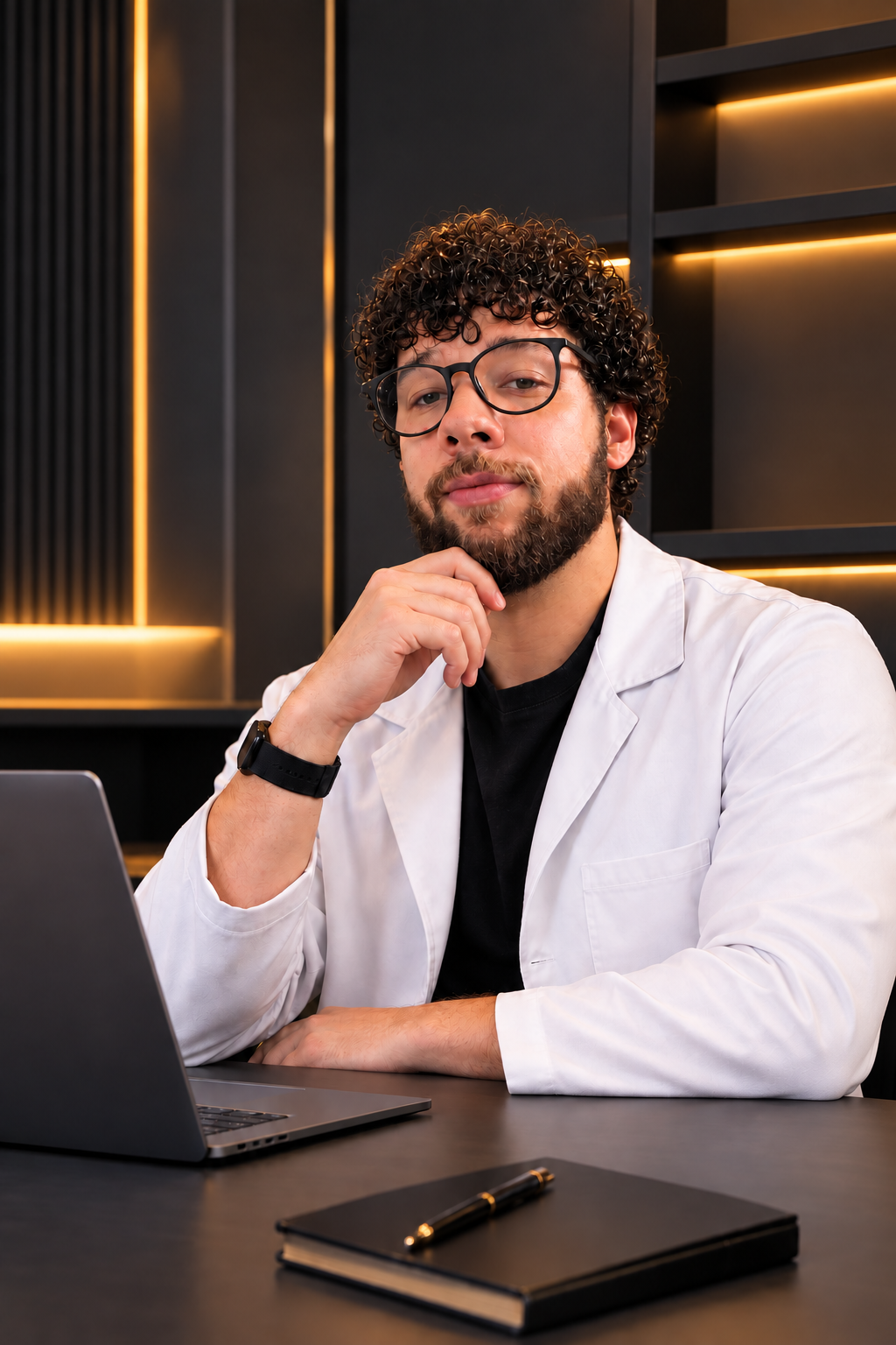 Gabriel Moraes Santos em seu ambiente de trabalho